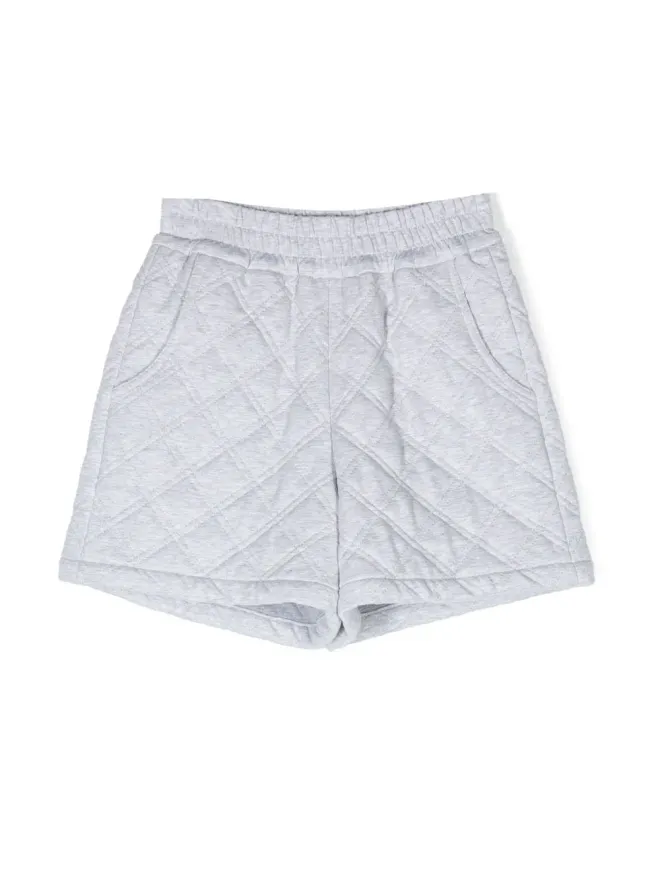 Brunello Cucinelli Kids Brunello Cucinelli Kids ダイヤモンドキルティング ベルマダショーツ - グレーの商品画像