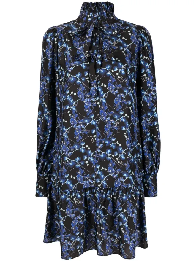 Karl Lagerfeld Karl Lagerfeld オーキッドプリントシルクドレスの商品画像