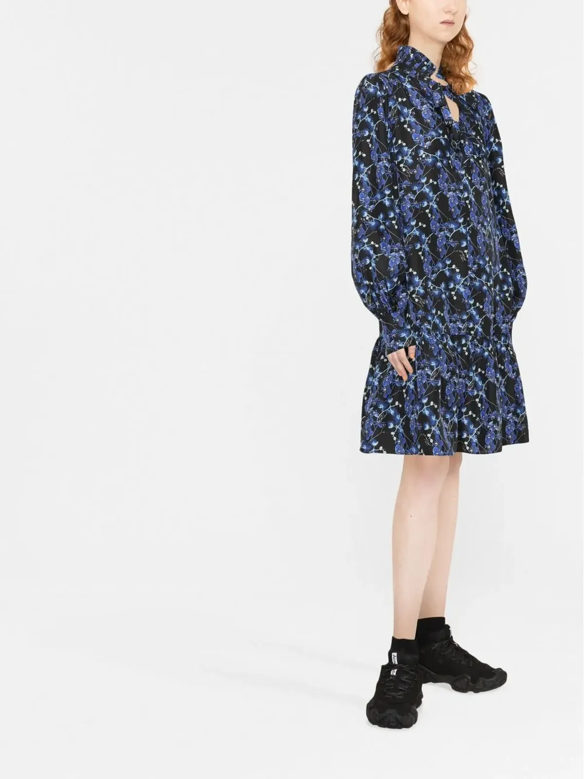 Karl Lagerfeld オーキッドプリントシルクドレス - 画像4