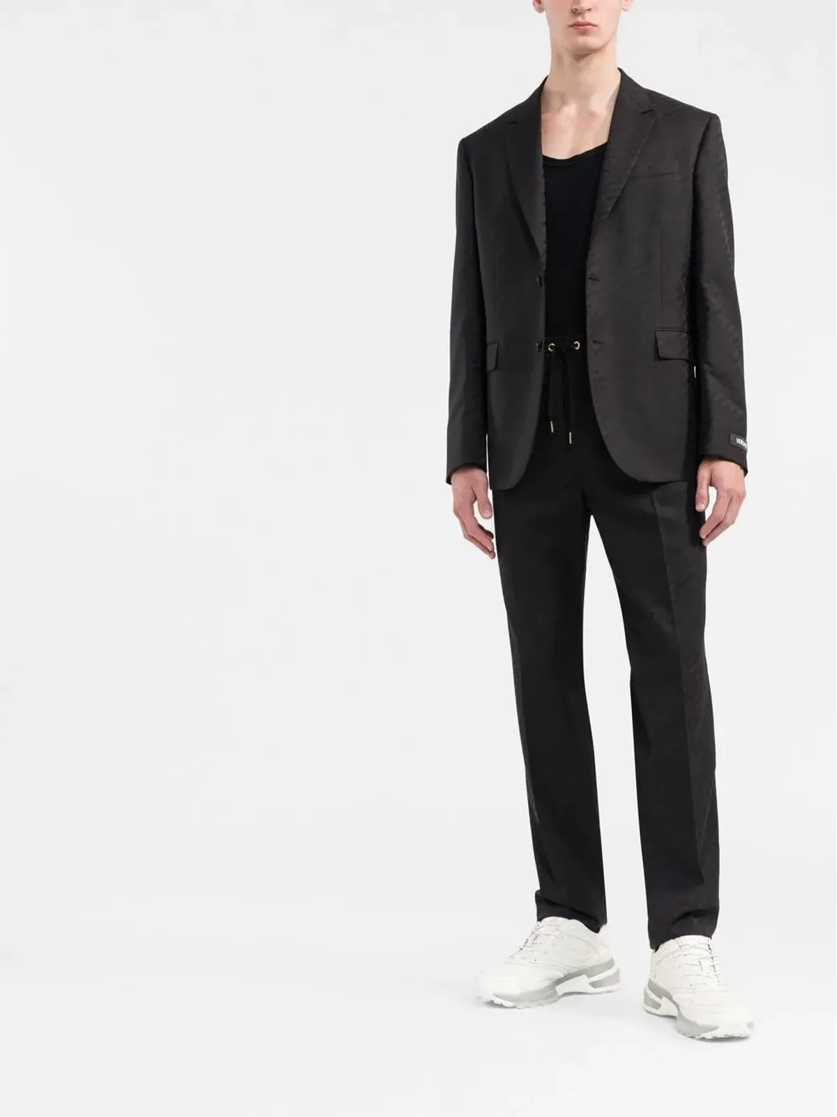 Versace La Greca シングルブレスト ウールブレザー - 画像2