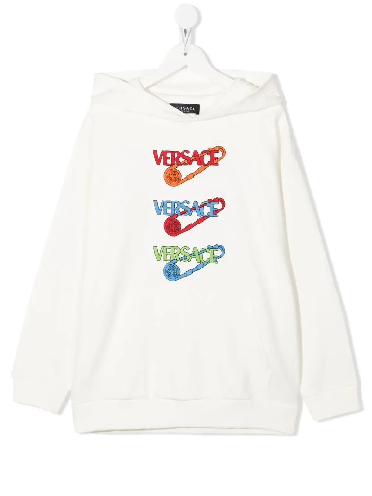 Versace Kids ロゴプリント コットン フーディ - 画像1