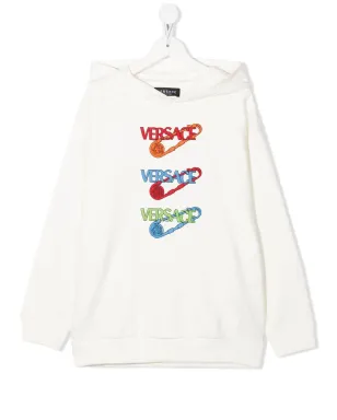 Versace Kids ロゴプリント コットン フーディ - サムネイル1