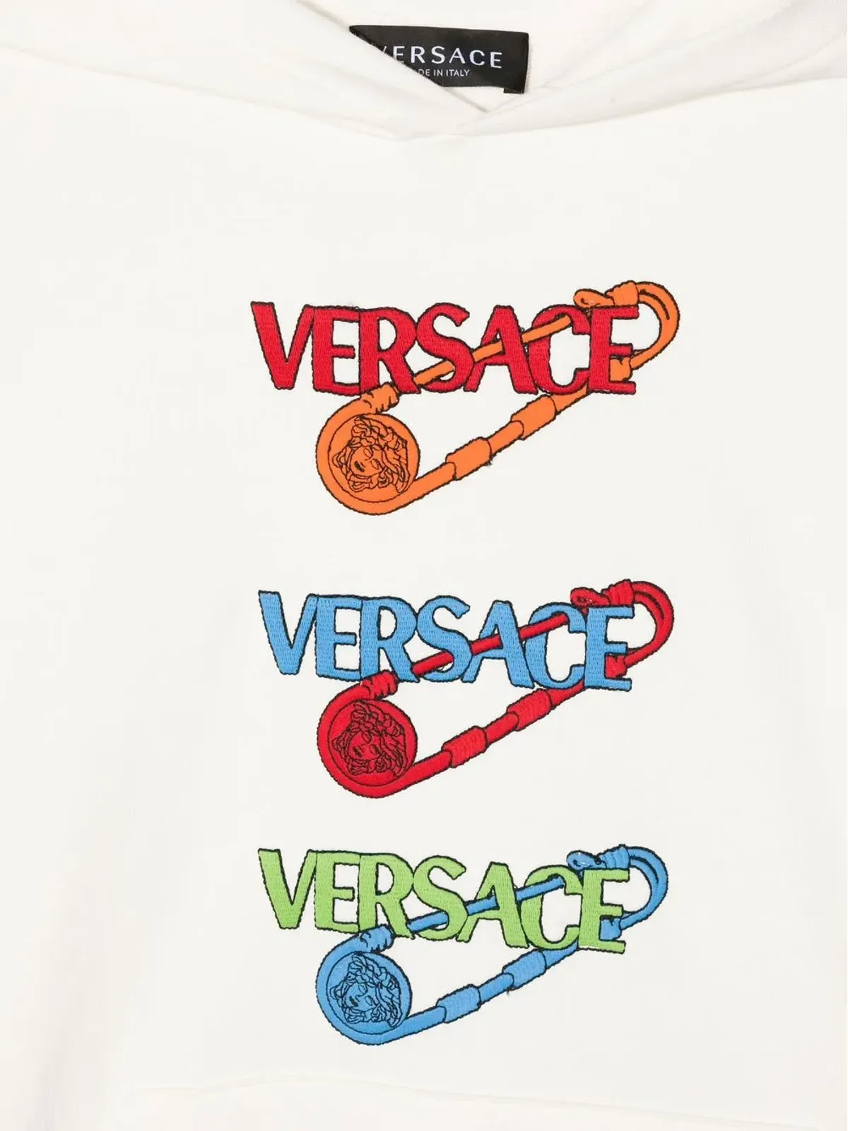 Versace Kids ロゴプリント コットン フーディ - 画像3