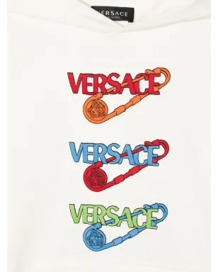 Versace Kids ロゴプリント コットン フーディ - サムネイル3