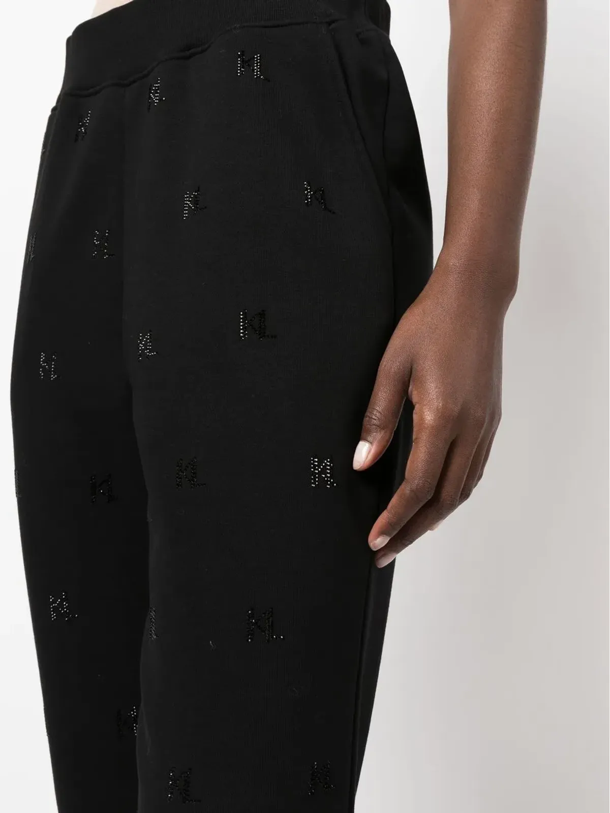 Karl Lagerfeld モノグラム入りラインストーン トラックパンツ - ブラック - 画像5