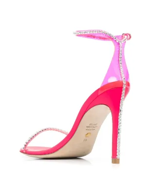 Stuart Weitzman ピンクのクリスタル装飾ヒールサンダル - サムネイル3