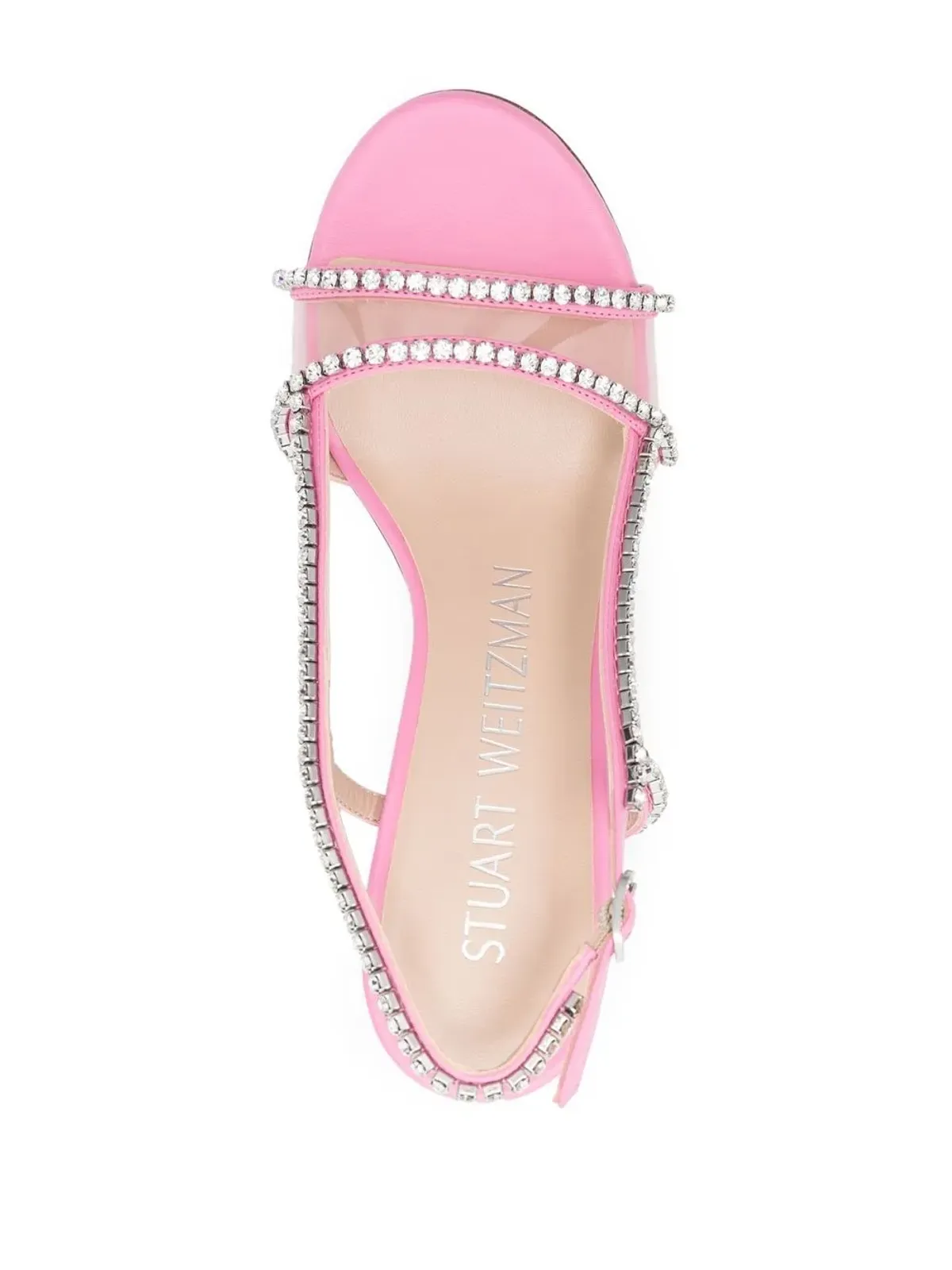 Stuart Weitzman モンドリアン・グラム クリスタル装飾付き100mmサンダル - ピンク - 画像4