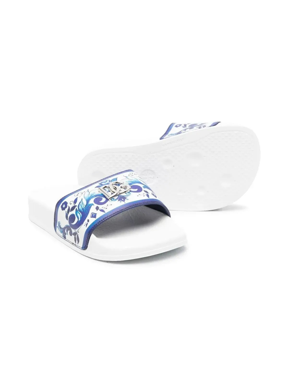 Dolce & Gabbana Kids バロック柄フラットサンダル - White - 画像2