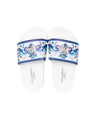 Dolce & Gabbana Kids バロック柄フラットサンダル - White - サムネイル3