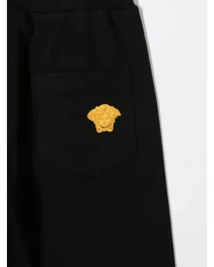 Versace Kids メデューサ刺繍トラックパンツ - ブラック - サムネイル3