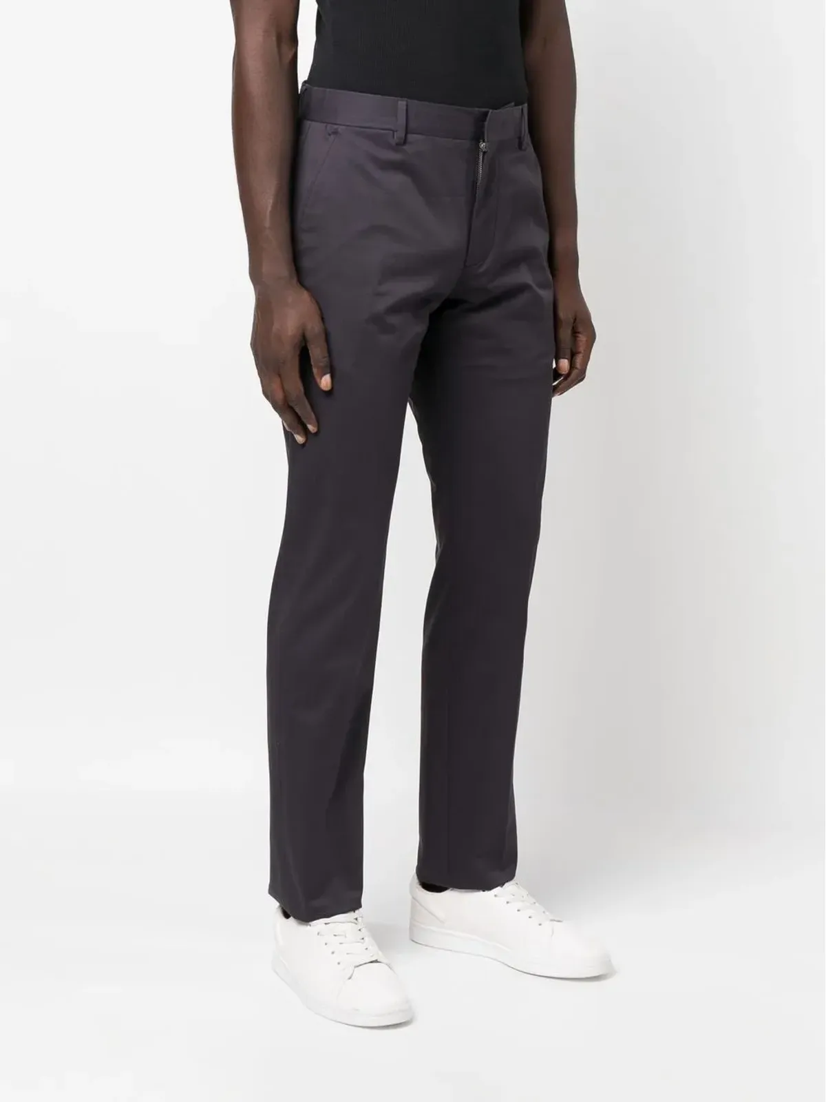 Zegna ストレートレッグ コットンパンツ ブルー - 画像3