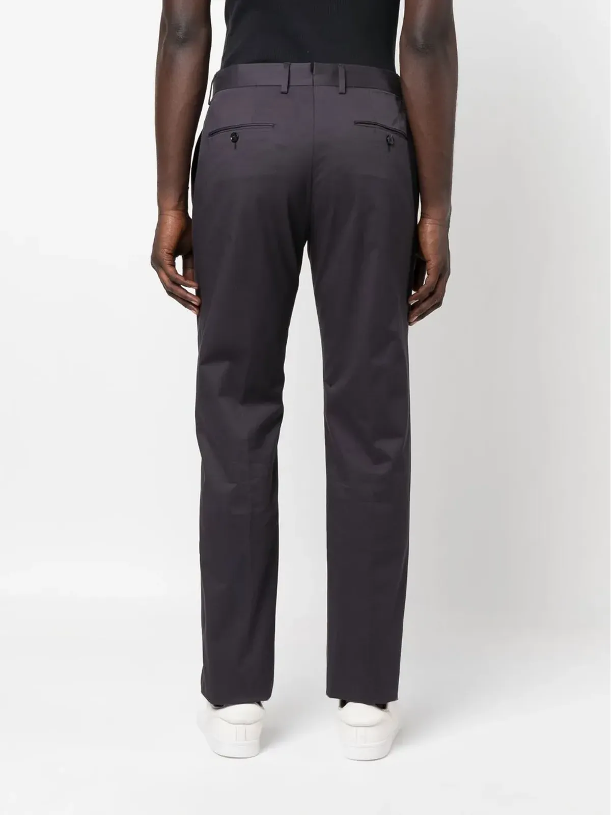 Zegna ストレートレッグ コットンパンツ ブルー - 画像4