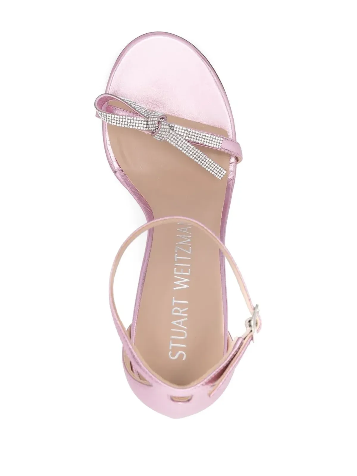 Stuart Weitzman クリスタル装飾サンダル ピンク - 画像4