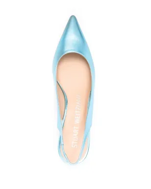 Stuart Weitzman メタリックエフェクト ポインテッドパンプス - ブルー - サムネイル4