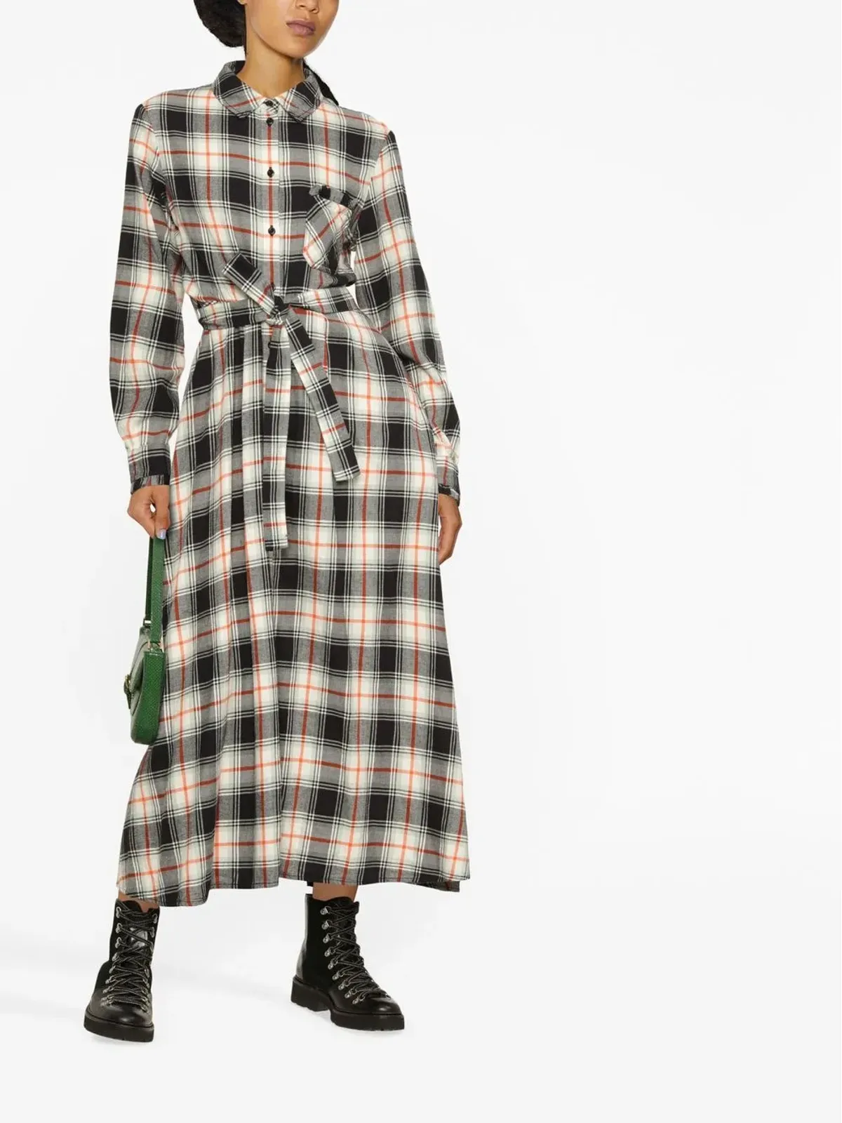 Woolrich チェックシャツドレス ブラック - 画像2