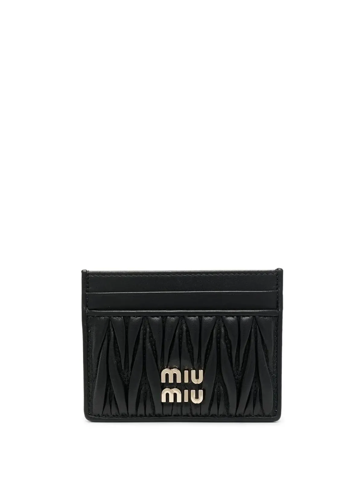 Miu Miu マクラメテクスチャードカードホルダー - ブラック - 画像1