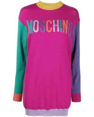 Moschino ロゴ入りインターシャ セータードレス - ピンク - サムネイル1