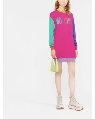 Moschino ロゴ入りインターシャ セータードレス - ピンク - サムネイル2