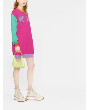 Moschino ロゴ入りインターシャ セータードレス - ピンク - サムネイル4