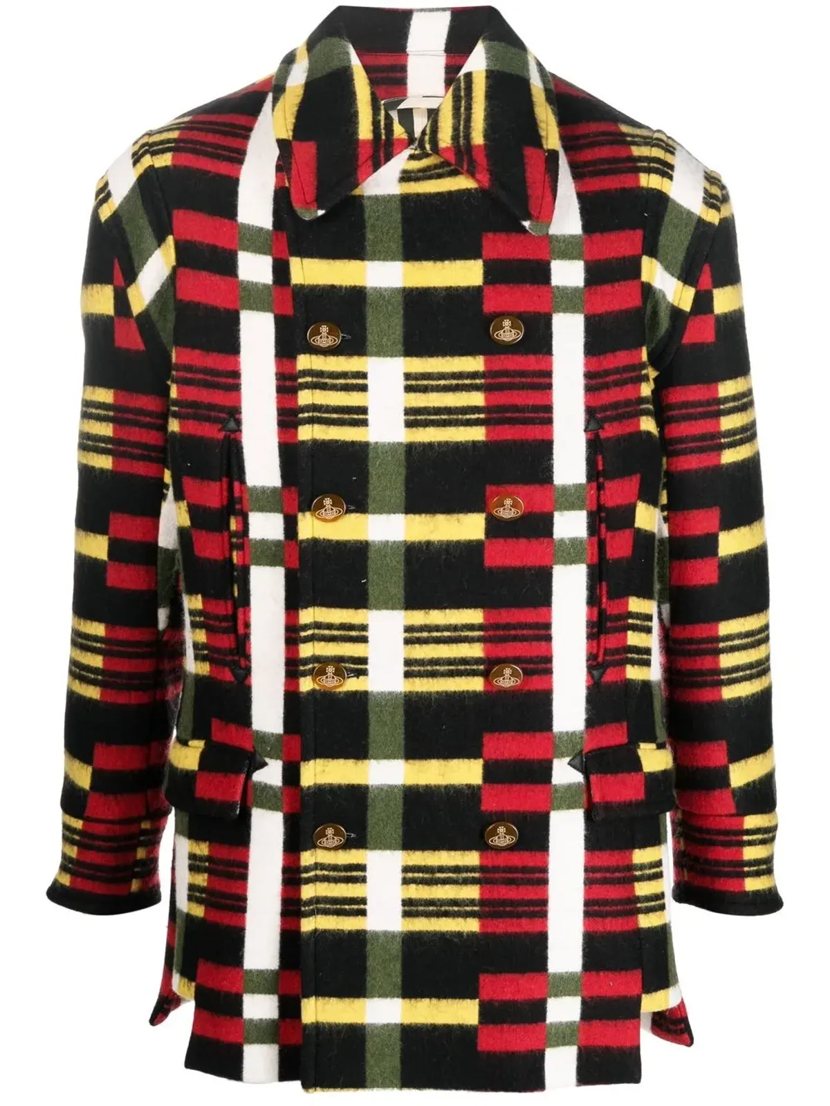 Vivienne Westwood チェック柄ダブルブレストコート - 画像1