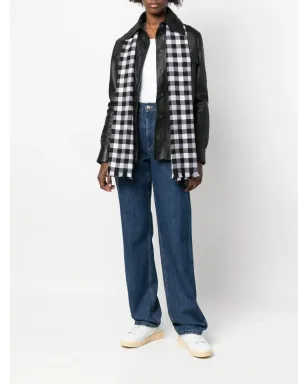 Woolrich バッファローギンガムチェックプリントスカーフ パープル - サムネイル2