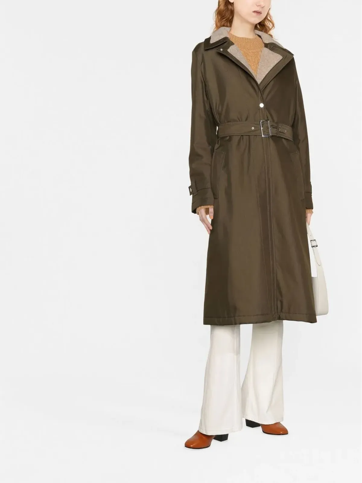 Woolrich ラティモア ベルト付きコート - 画像2