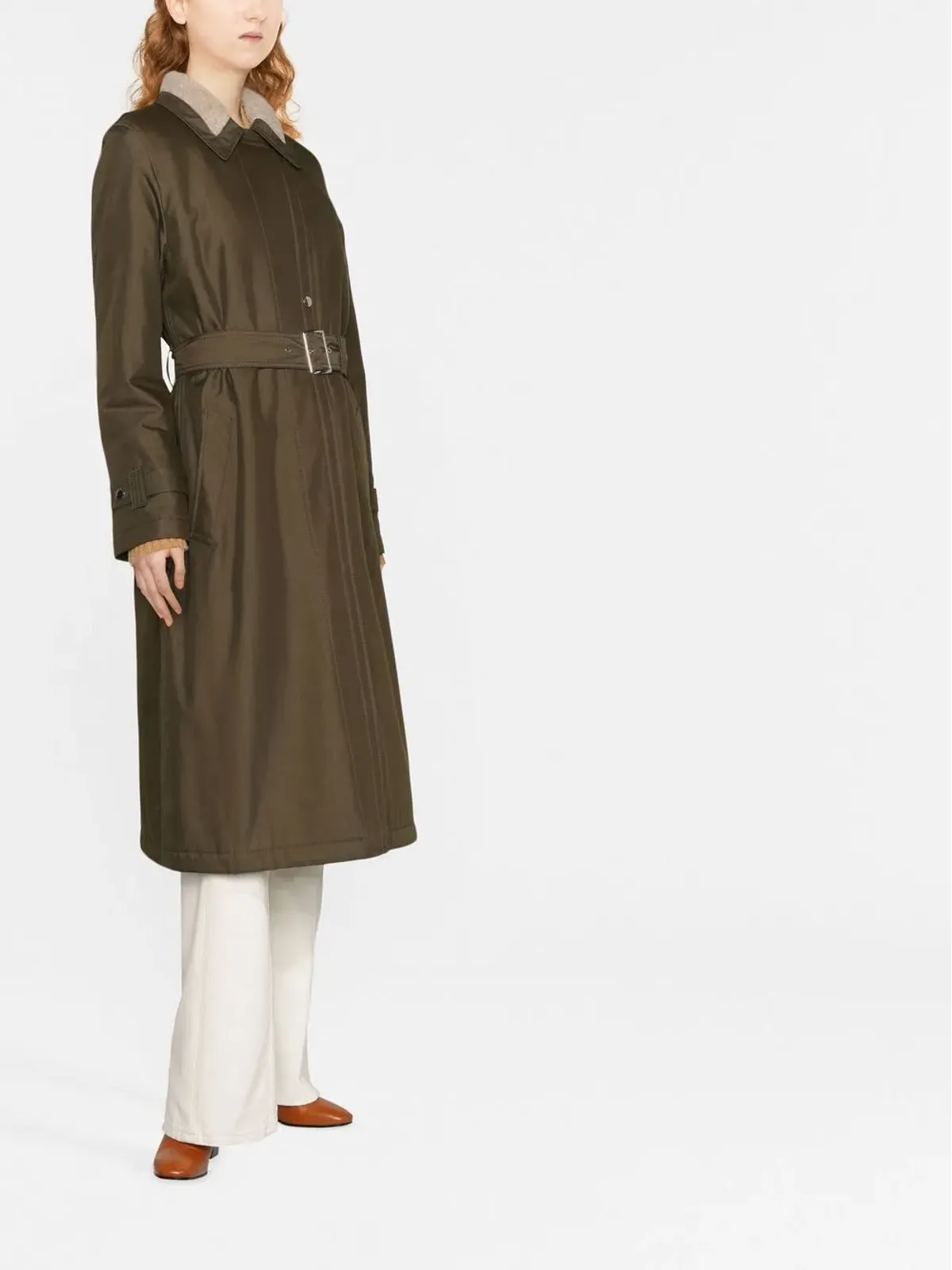 Woolrich ラティモア ベルト付きコート - 画像3