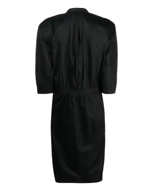 Thierry Mugler Pre-Owned 1980s プリーツディテール ボタン付きドレス - ブラック - サムネイル2