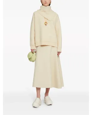 Jil Sander フルーテッドAラインウールスカート - サムネイル2