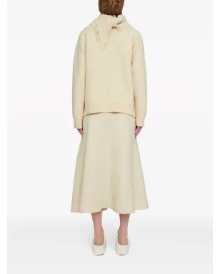 Jil Sander フルーテッドAラインウールスカート - サムネイル3