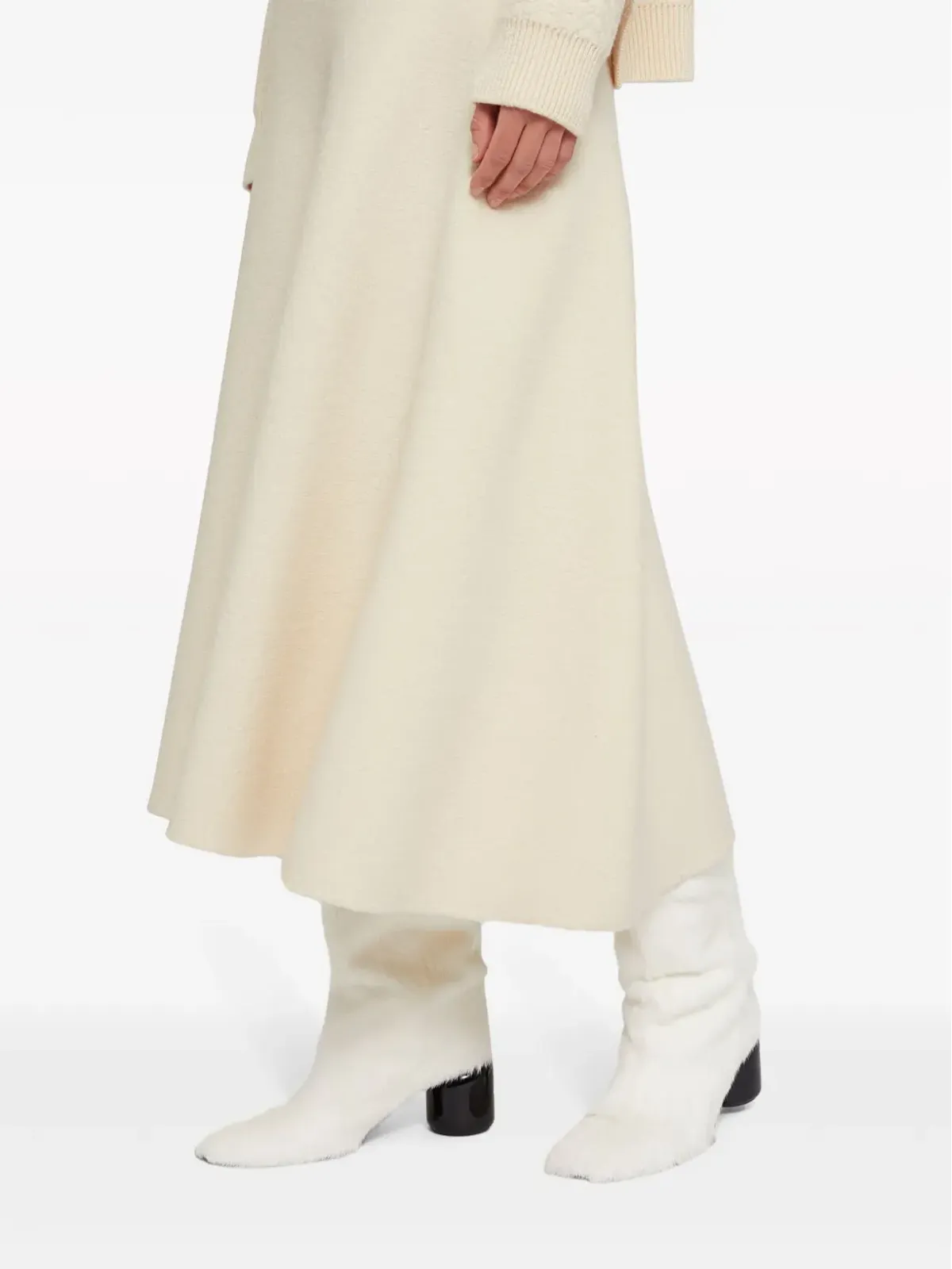 Jil Sander フルーテッドAラインウールスカート - 画像4
