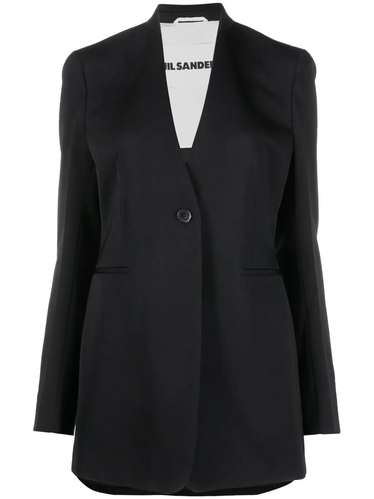 Jil Sander ラペルレス・シングルブレスト・ブレザー - 画像1
