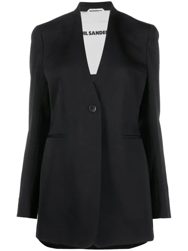 Jil Sander Jil Sander ラペルレス・シングルブレスト・ブレザーの商品画像