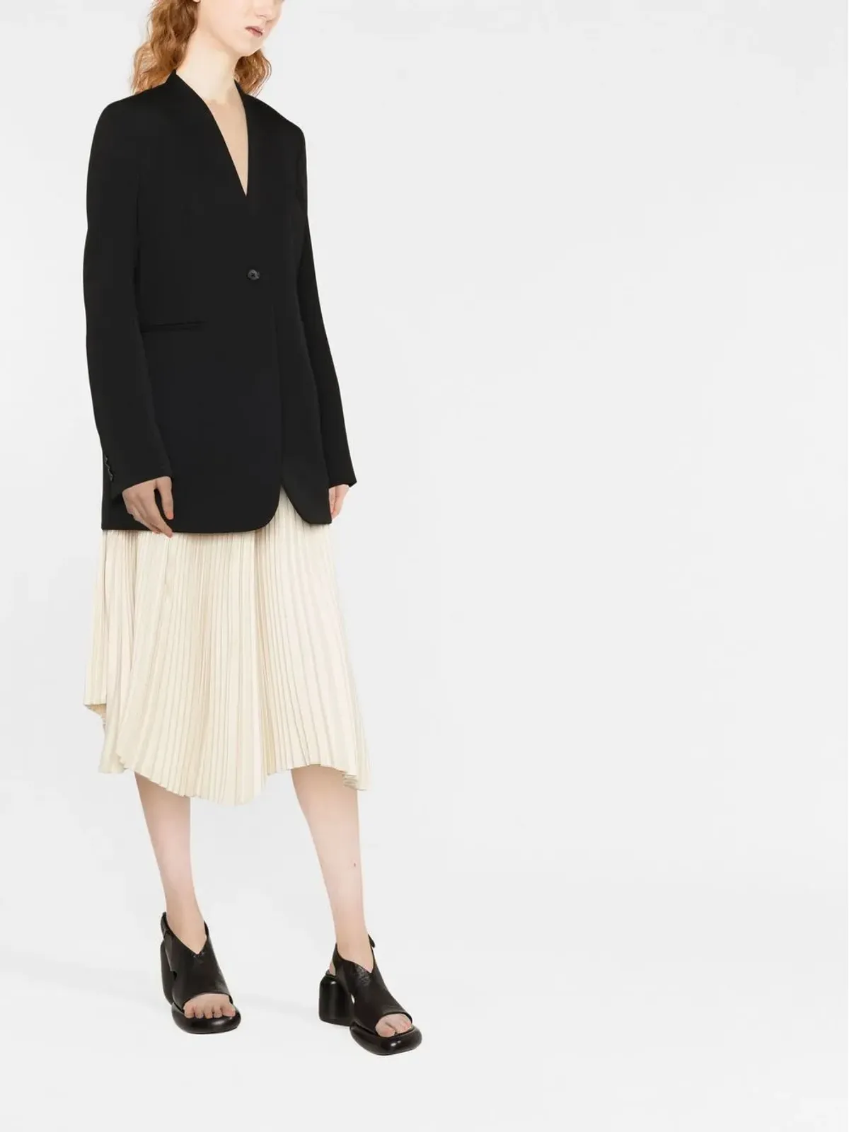 Jil Sander ラペルレス・シングルブレスト・ブレザー - 画像2