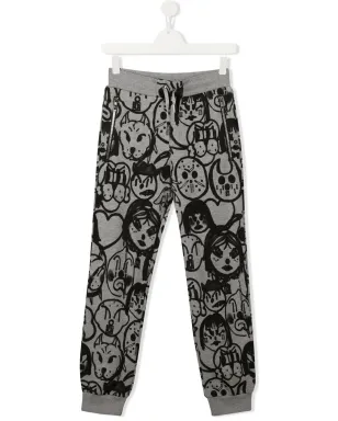 Givenchy Kids graphic print track pants - Grey - サムネイル1