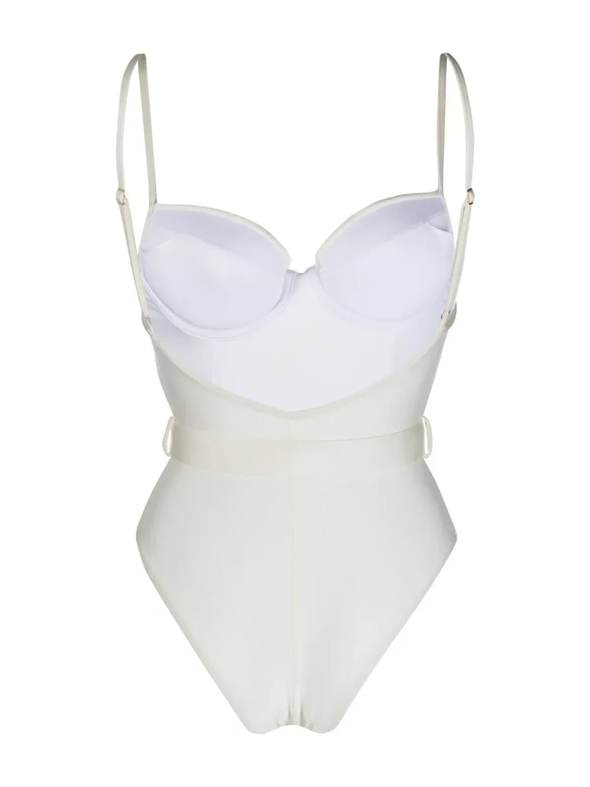 Noire Swimwear ベルト付きスイートハートネックのワンピース水着 - 画像2