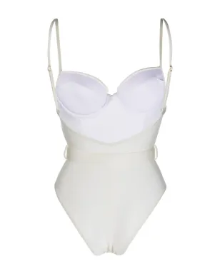 Noire Swimwear ベルト付きスイートハートネックのワンピース水着 - サムネイル2