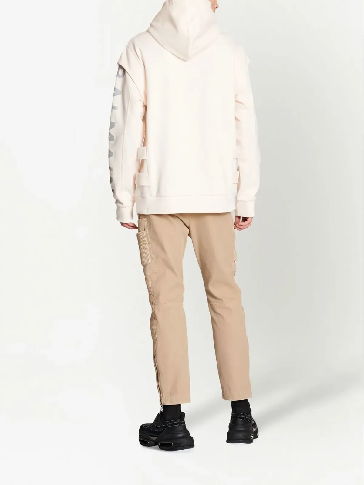 Balmain カットアウトディテール ロゴプリント フーディー - 画像3