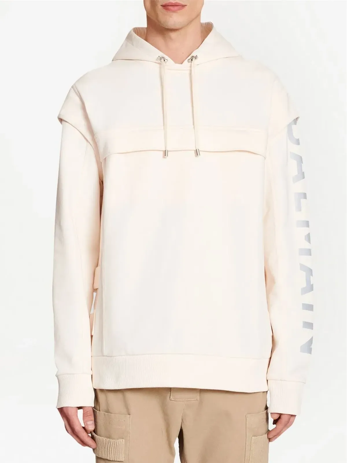 Balmain カットアウトディテール ロゴプリント フーディー - 画像4