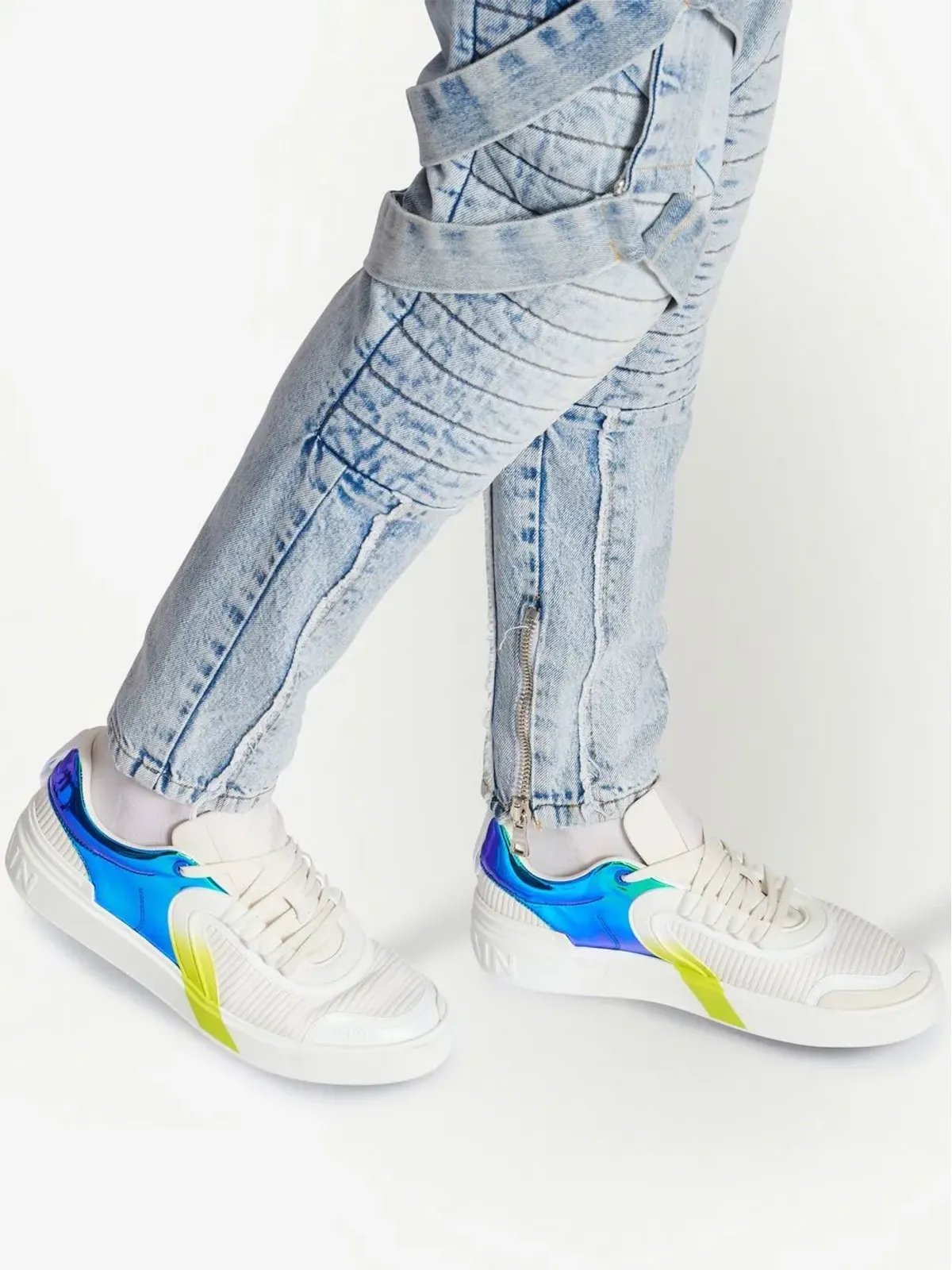 Balmain B-Skate ロー・トップスニーカー - ホワイト - 画像5