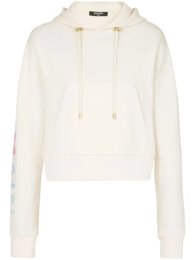 BALMAIN Balmain ロゴプリント クロップドフーディの商品画像