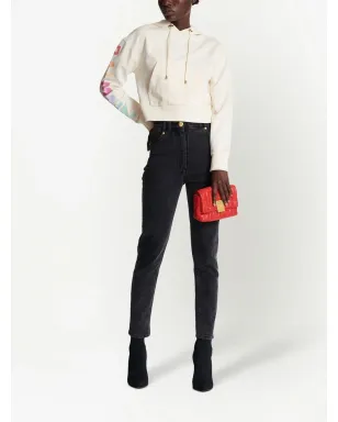Balmain ロゴプリント クロップドフーディ - サムネイル2