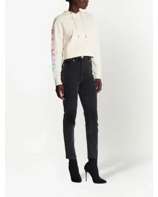 Balmain ロゴプリント クロップドフーディ - サムネイル3