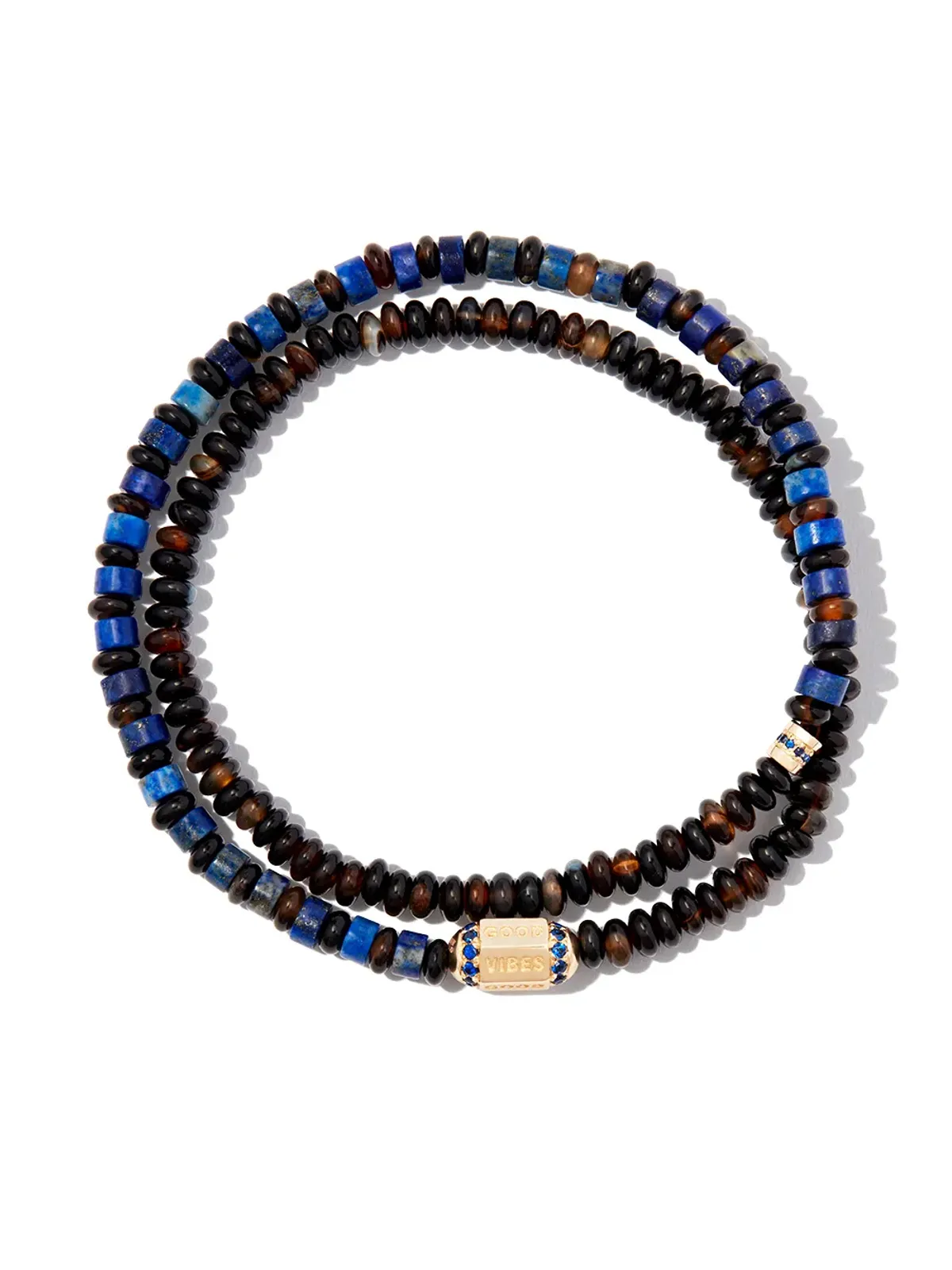 LUIS MORAIS 14kt イエローゴールド Good Vibes ビーズ ラップアラウンド ブレスレット - 画像2