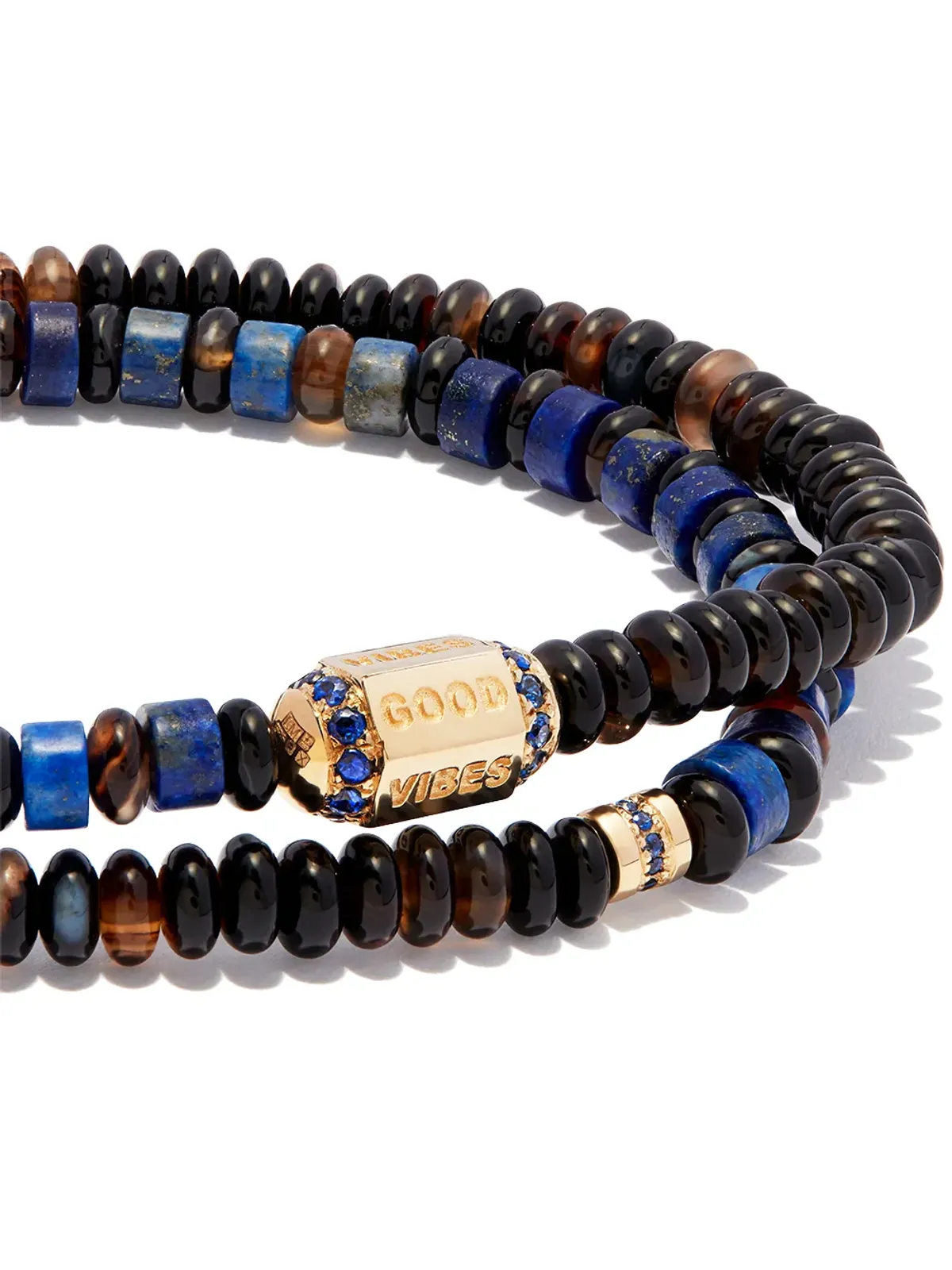 LUIS MORAIS 14kt イエローゴールド Good Vibes ビーズ ラップアラウンド ブレスレット - 画像3