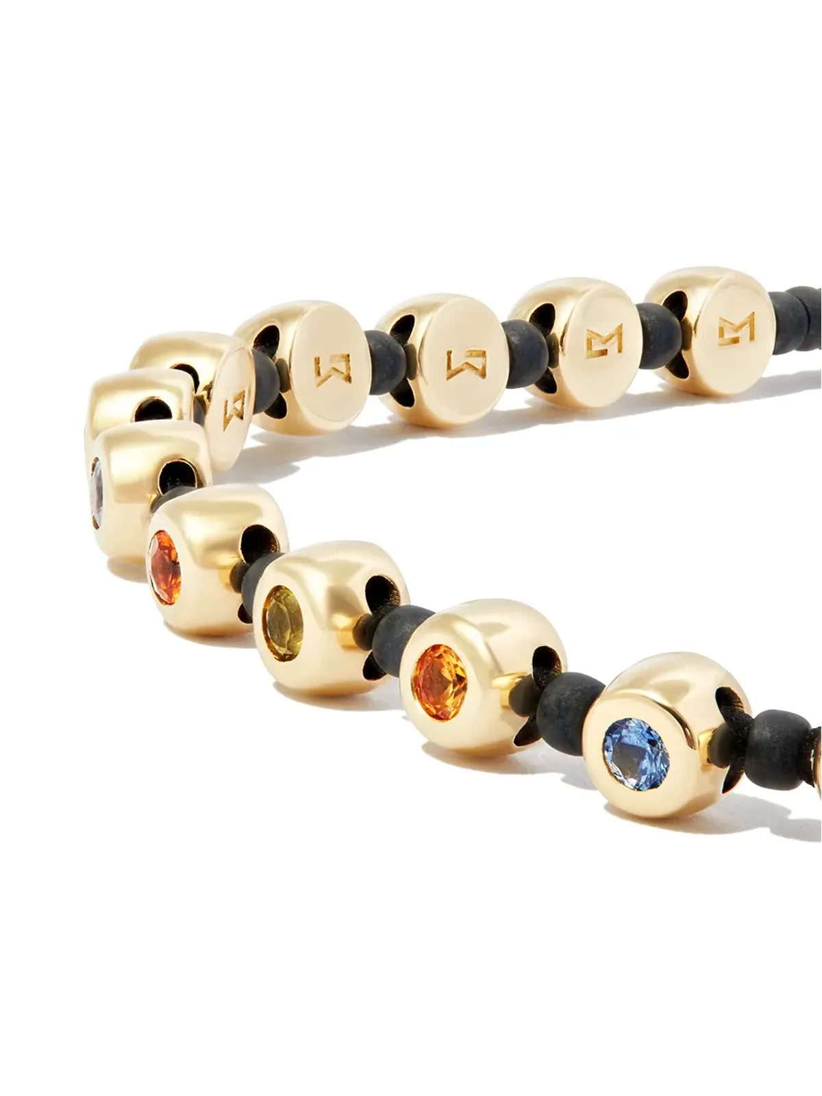 LUIS MORAIS 14K イエローゴールド ビーズ付き レインボーサファイア ブレスレット - 画像2