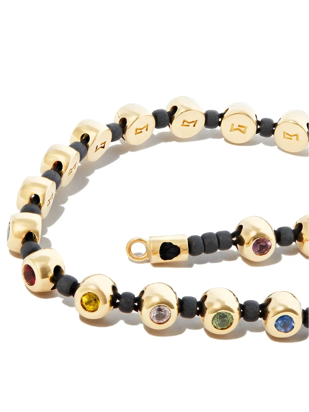 LUIS MORAIS 14K イエローゴールド ビーズ付き レインボーサファイア ブレスレット - 画像3
