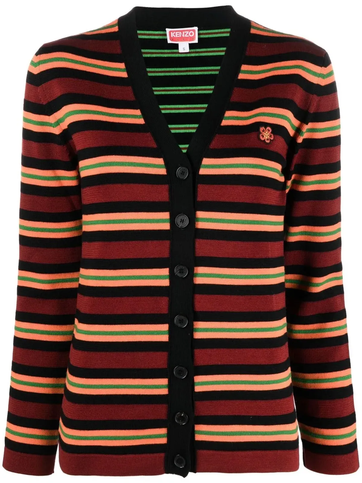 Kenzo ボケフラワー・ストライプ カーディガン - 画像1