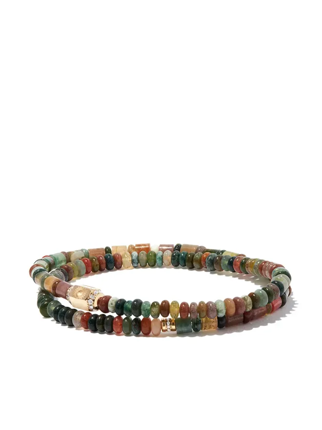 LUIS MORAIS LUIS MORAIS 14kt イエローゴールド ダイヤモンド サンバースト ビーズ付き ラップ ブレスレットの商品画像