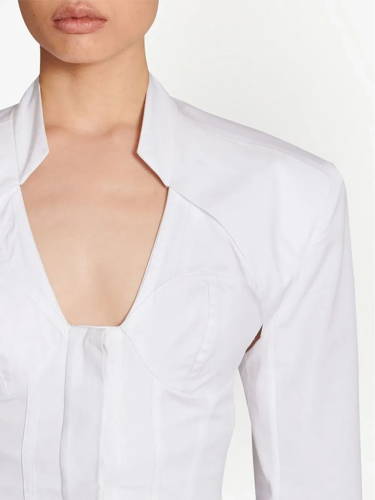 Balmain クロップドコットンブラウス - 画像5